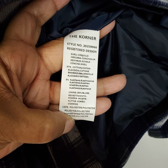 NWT The Korner Blue Plaid Corduroy Blazer Jacket - Picture 3 of 7